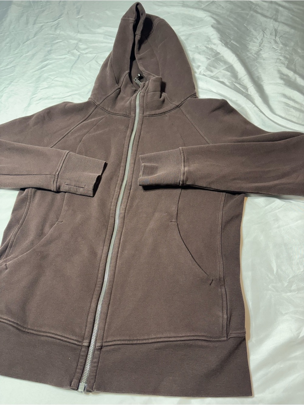 Lululemon Scuba Full Zip Hoodie 12 Brown Fleece Cotton Sweatshirt LW4AWMS